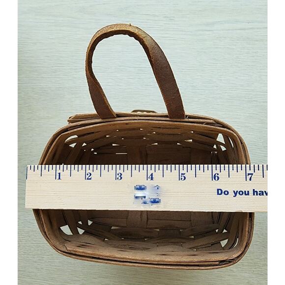 LONGABERGER BASKET-Mail-Keys-Leather Handle-Hanging-Handmade-Signed-1985 - Picture 12 of 13
